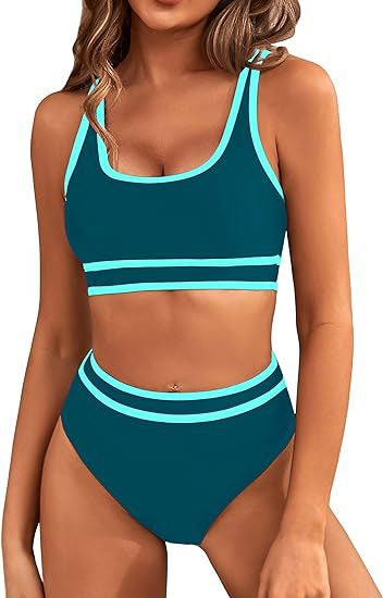 Bikini Tight-fitting Solid Color Swimsuit For Women